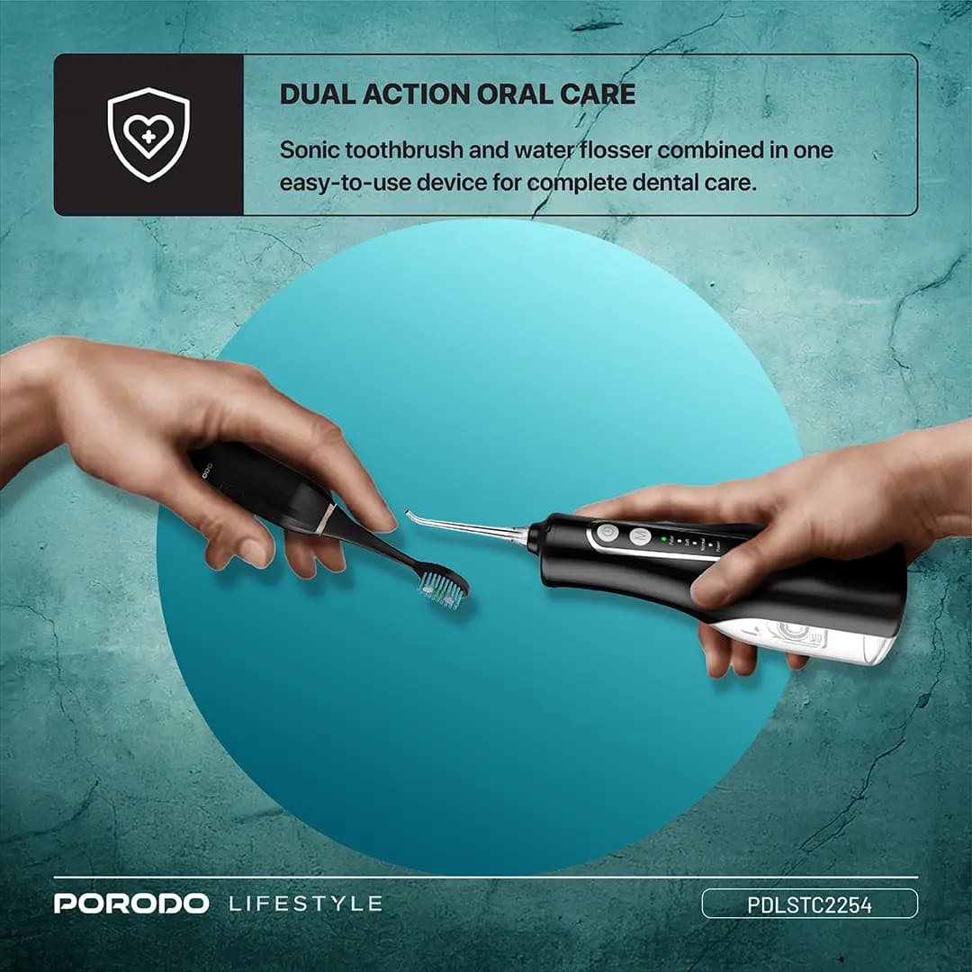 ست مراقبت دندان مسواک برقی و واترجت پرودو مدل Porodo Lifestyle Ultimate Oral Care Duo Electric Toothbrush PDLSTC2254 — تصویر ۷