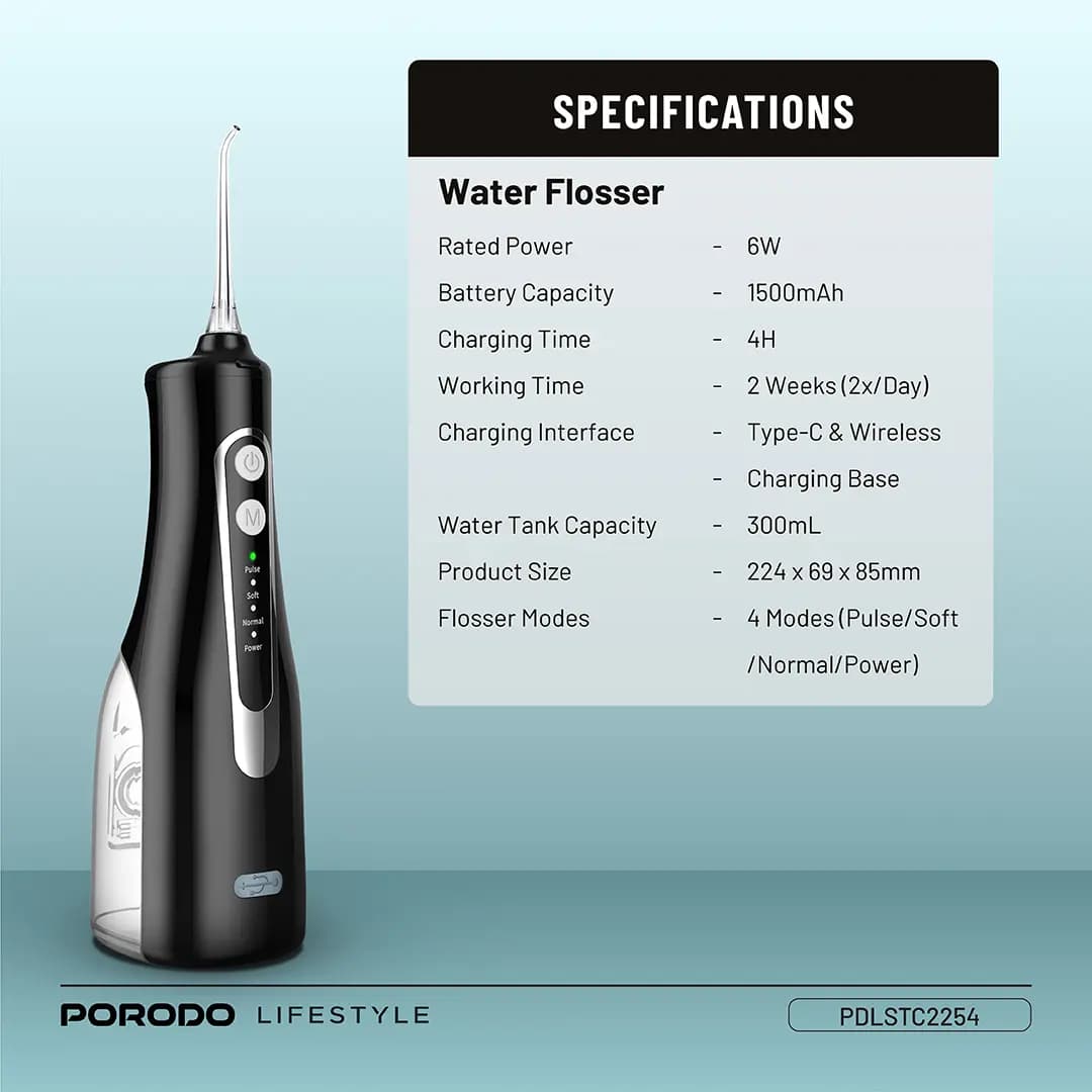 ست مراقبت دندان مسواک برقی و واترجت پرودو مدل Porodo Lifestyle Ultimate Oral Care Duo Electric Toothbrush PDLSTC2254 — تصویر ۵