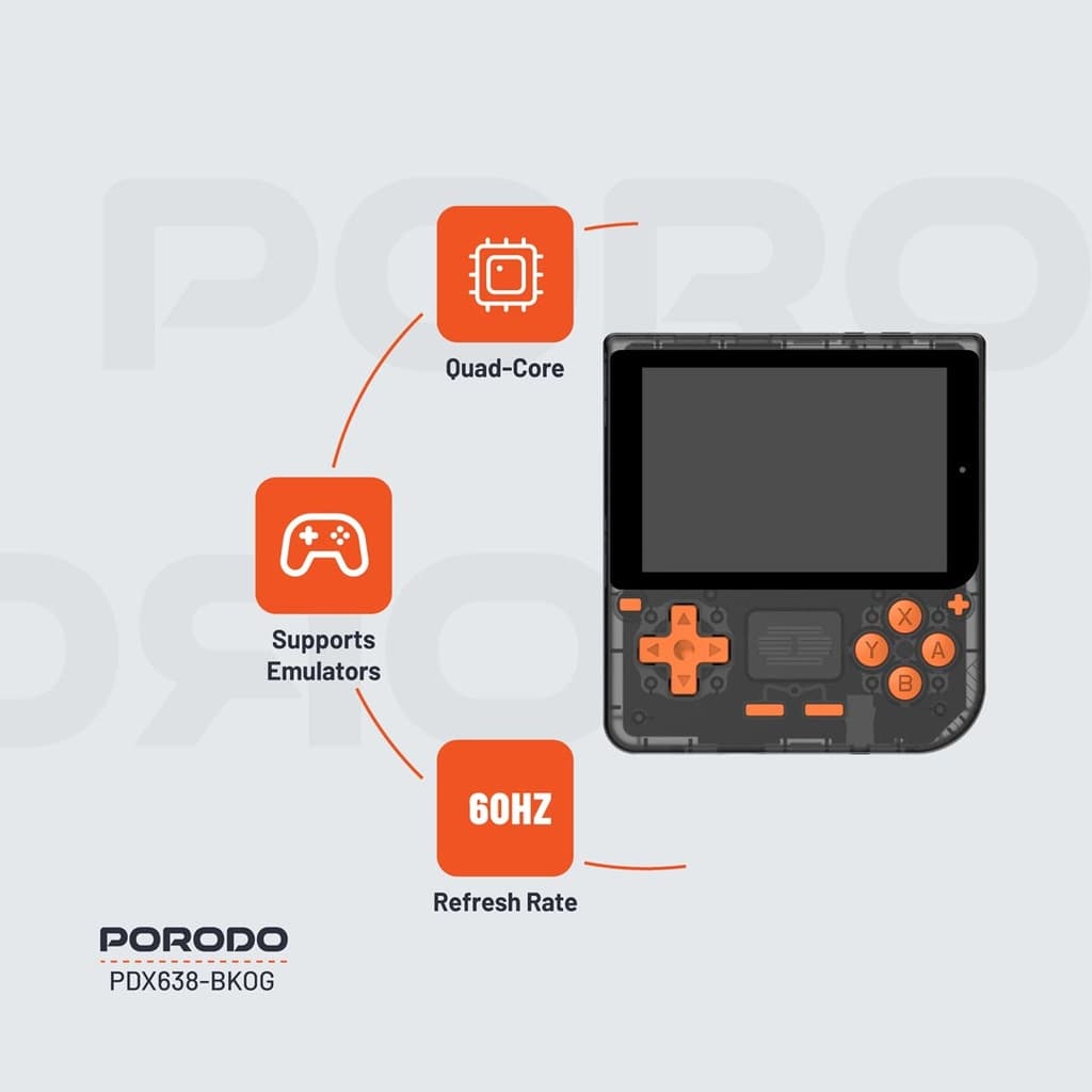 کنسول بازی همراه 64 گیگابایت حافظه پرودو Porodo Gaming Retro Arcade Gaming Console — تصویر ۵