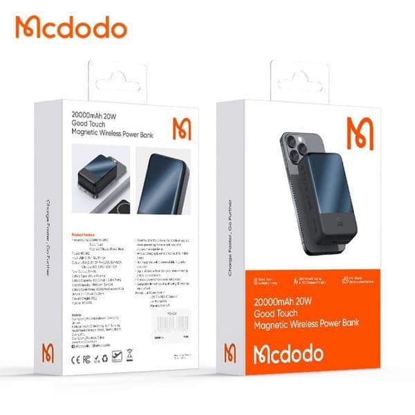 پاوربانک وایرلس مگ سیف 20 وات 20000 هزار مک دودو مدل MCDODO MC-502 بهمراه کابل شارژ — تصویر ۵