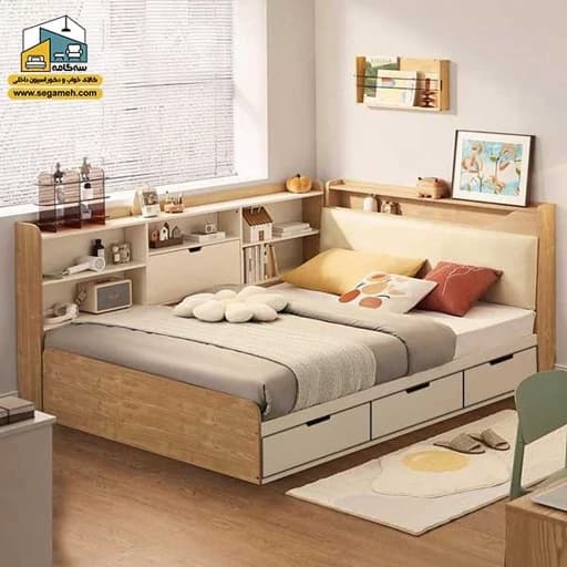 تخت خواب یک نفره مدل ویترین دار …F50038 مبلمان فرنا مدل 1142698