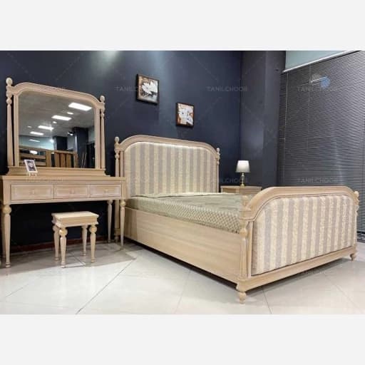 تخت خواب دونفره همراه با میز آرایشی F384 مبلمان فرنا مدل 1142671