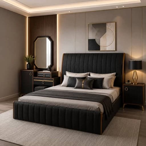 سرویس خواب دو نفره مدل شیاری . مبلمان فرنا مدل 1142597