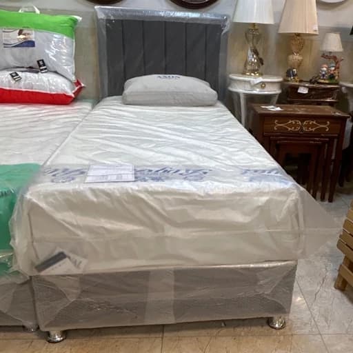 تختخواب هتلی تاج دار 90 در 200 مبلمان فرنا مدل 1142585