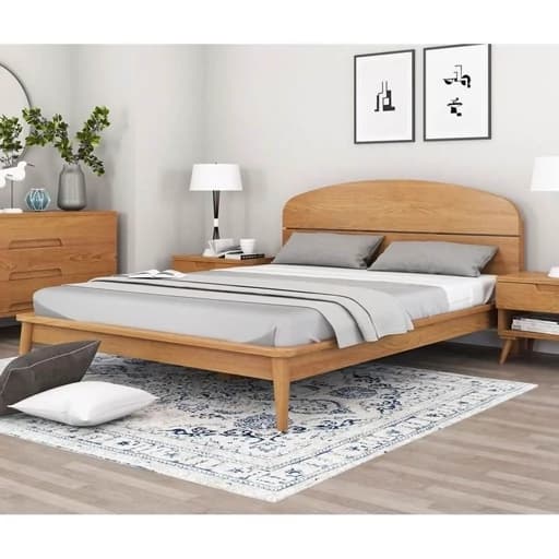 تختخواب دونفره تمام چوب کد214 مبلمان فرنا مدل 1142572