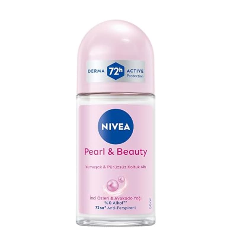 رول ضد تعریق زنانه نیوآ NIVEA مدل Pearl & Beauty عصاره مروارید و روغن آووکادو 50 میل
