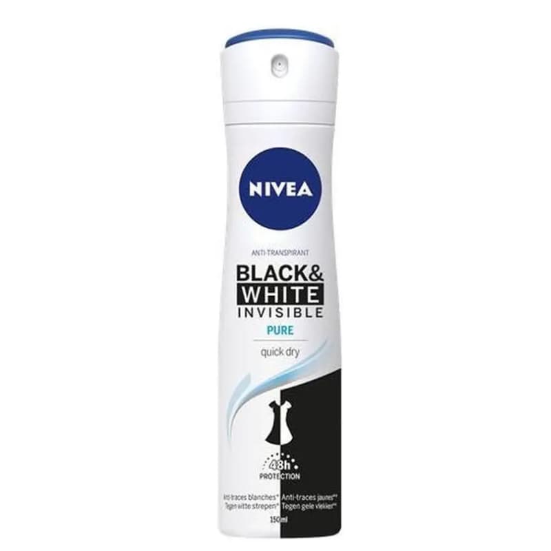 اسپری خوشبو کننده زنانه نیوآ Invisible Black & White Pure محافظت 48 ساعته 150 میل