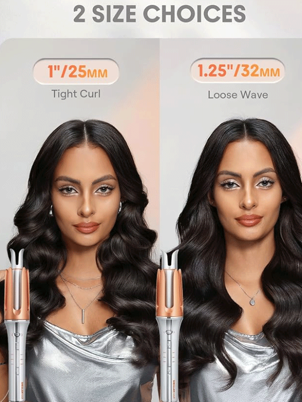 فر کننده مو اتوماتیک شیگلم اصل SHEGLAM دو سایز 32 و 25 میل با چرخش دوطرفه — تصویر ۲