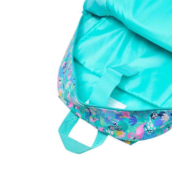 کوله پشتی Smiggle طرح فلامینگو سبز آبی — تصویر ۳