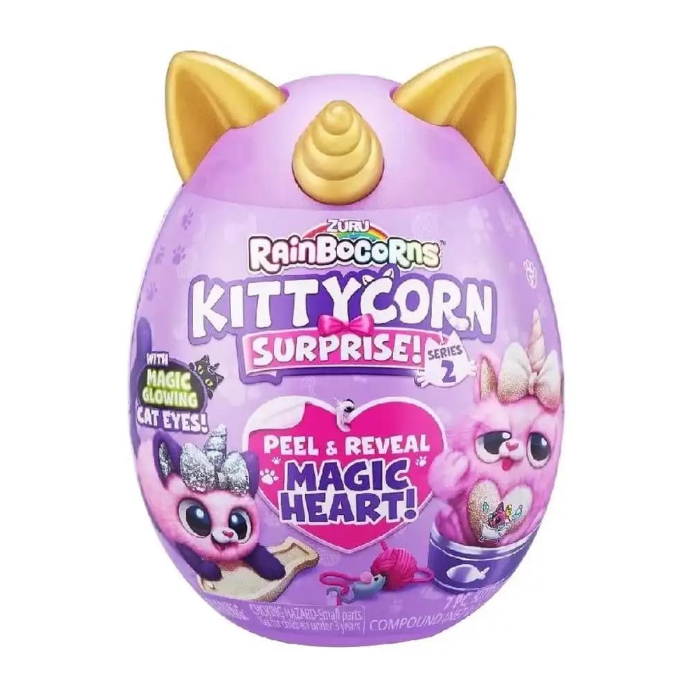 عروسک سورپرایزی Rainbocorns سری Kittycorn با شاخ طلایی