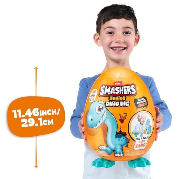 تخم دایناسور بزرگ Smashers سری Junior Dino Dig مدل قرمز — تصویر ۳