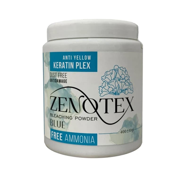 پودر دکلره Zenotex مدل Keratin Plex Blue وزن 400 گرم