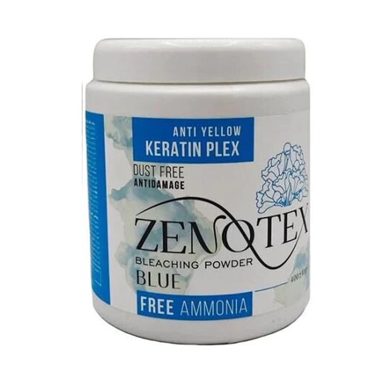 پودر دکلره Zenotex مدل Keratin Plex Blue وزن 400 گرم — تصویر ۲