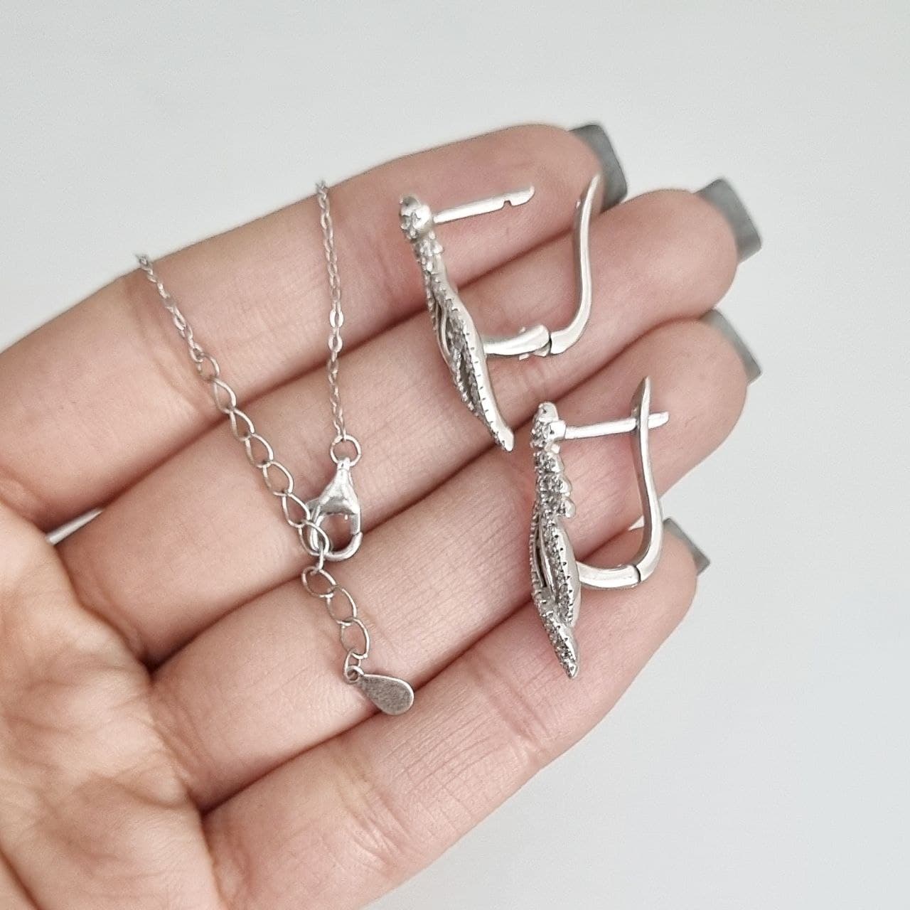 سرویس نقره جواهر طرح جناقی میکرو و باگت ST 1022 — تصویر ۳