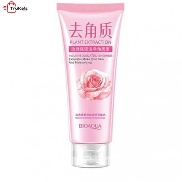 اسکراب لایه بردار و روشن کننده ژلی پوست عصاره گل رز برند بیوآکوا — تصویر ۲