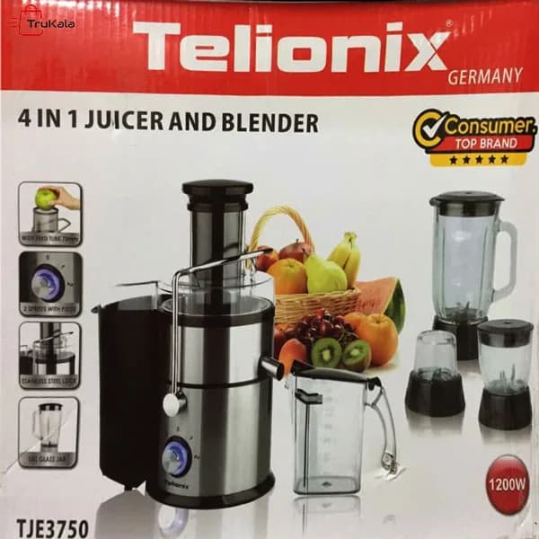 آبمیوه گیری چهار کاره تلیونیکس مدل TJE3750 — تصویر ۲