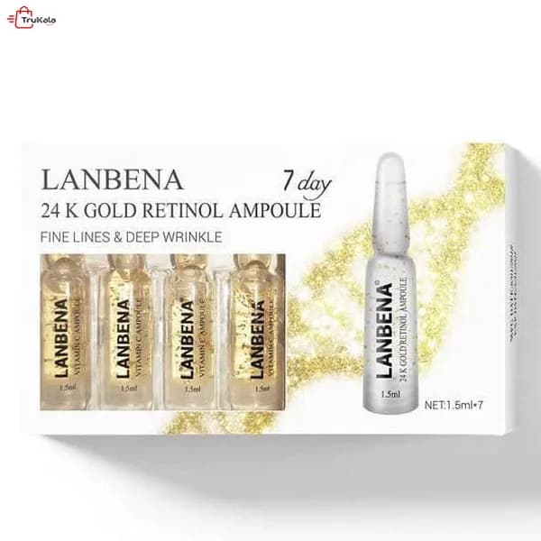 پک ویال رتینول و طلا از بین برنده چین و چروک و در 7 روز لانبنا