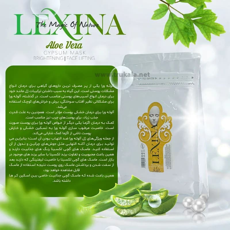 ماسک گچی آلوئه ورا ( جیپسوم ) لکسینا ۲۵۰ گرم — تصویر ۳