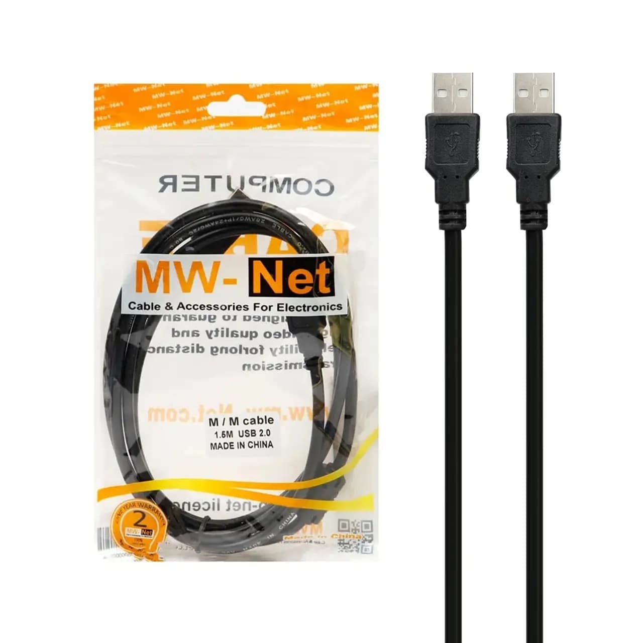 کابل 1.5 متری MW-Net USB2.0 – مشکی – RYL — تصویر ۲