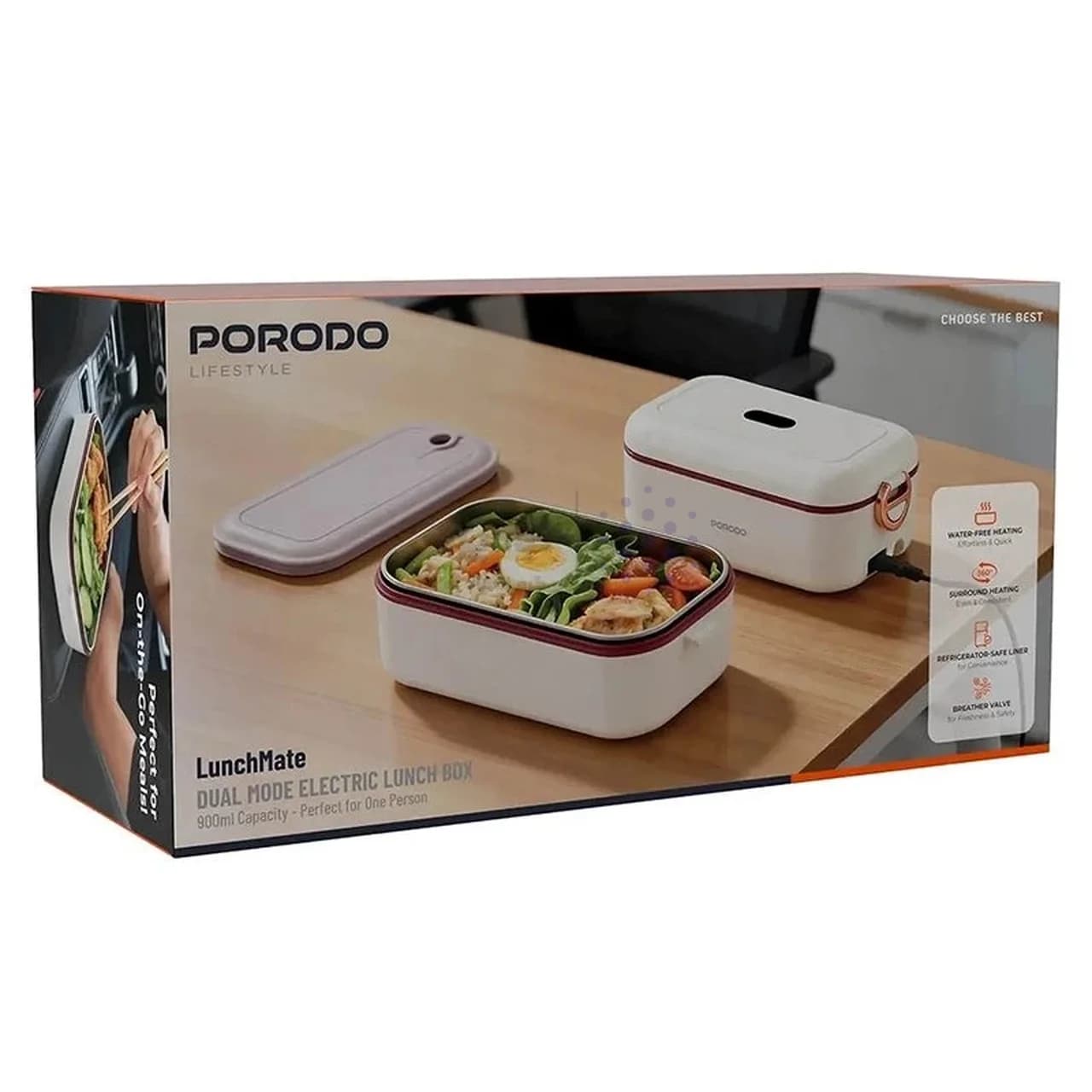 ظرف غذای برقی Porodo مدل Lunch Mate PDLFST0376WH (گارانتی 6 ماهه شرکتی) — تصویر ۵