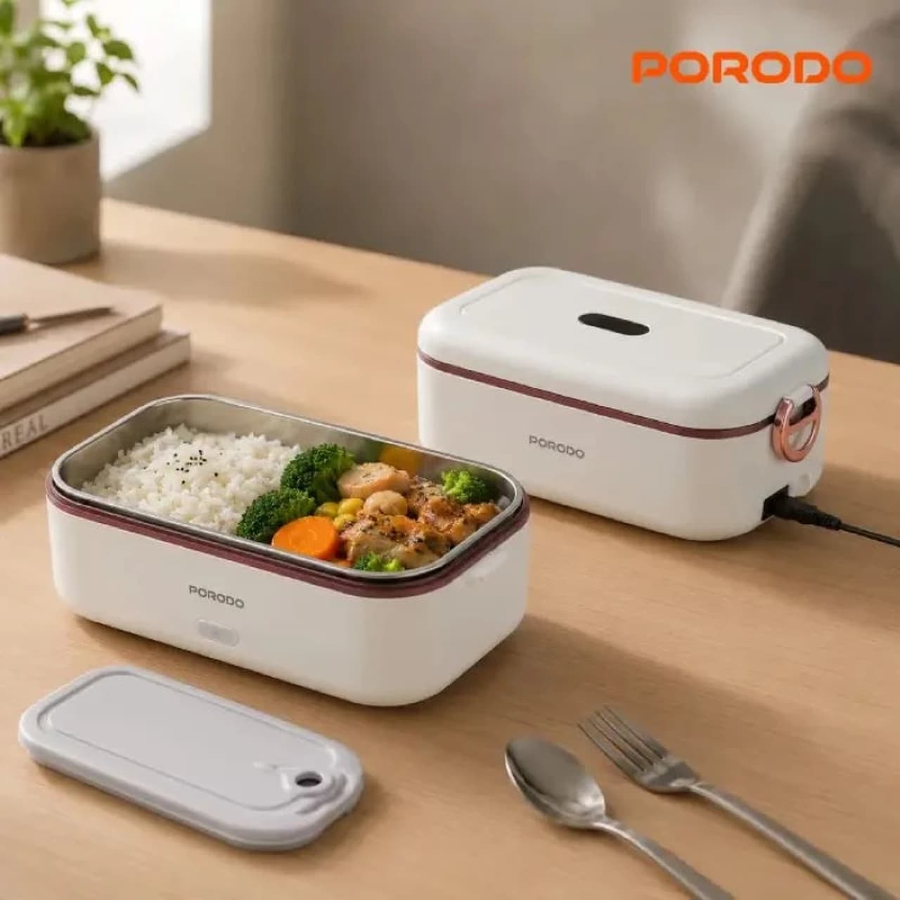 ظرف غذای برقی Porodo مدل Lunch Mate PDLFST0376WH (گارانتی 6 ماهه شرکتی) — تصویر ۸