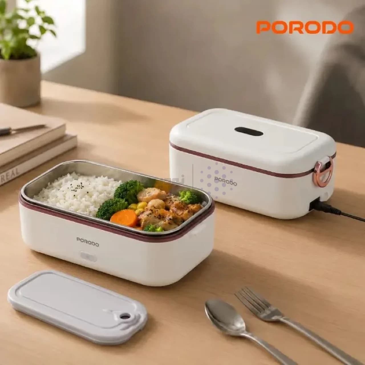 ظرف غذای برقی Porodo مدل Lunch Mate PDLFST0376WH (گارانتی 6 ماهه شرکتی) — تصویر ۳