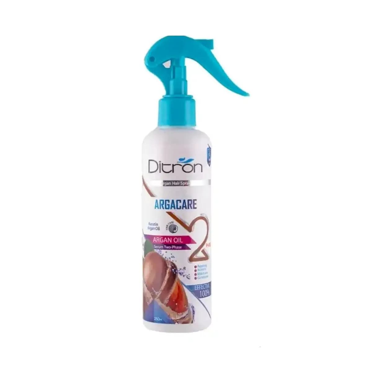 سرم دو فاز رطوبت رسان حاوی کراتین و روغن آرگان حجم 250 میلی لیتر دیترون