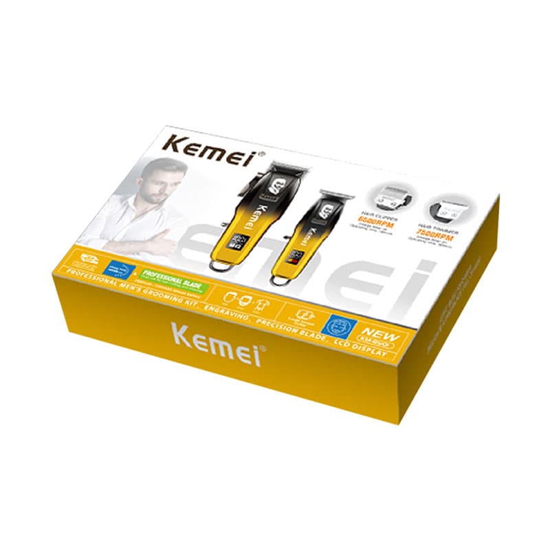 ست دو تایی ماشین اصلاح شارژی کیمی مدل KM-8501 | پکیج کامل حجم‌زن و خط‌زن +(گارانتی طلایی) — تصویر ۵