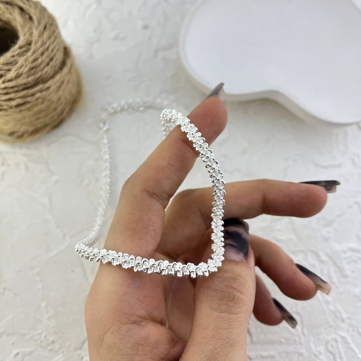 گردنبند زنانه مدل مینیمال خاویاری کد N5181 — تصویر ۳