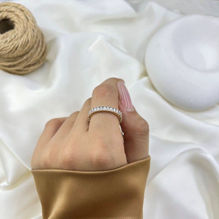 انگشتر زنانه ژوپینگ مدل نگین جواهری کد R51900 — تصویر ۳