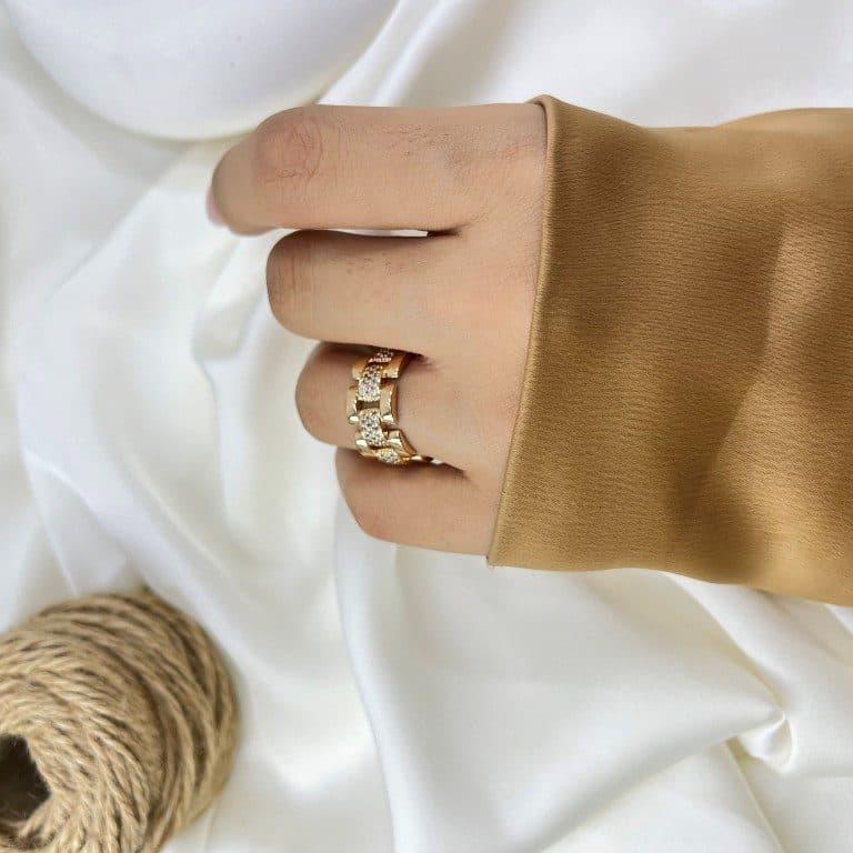 انگشتر زنانه ژوپینگ مدل جواهری کد R51898 — تصویر ۳