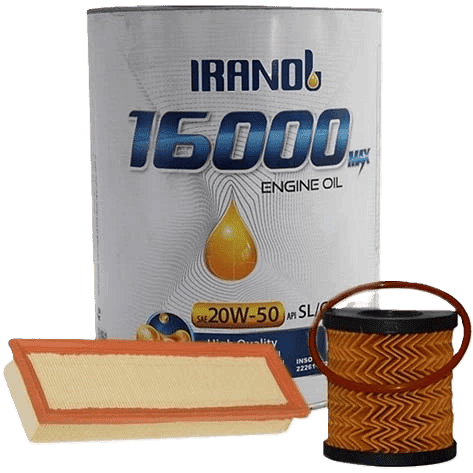 پکیج روغن موتور ایرانول مدل 16000 (20w50) SL مناسب 206 تیپ 2