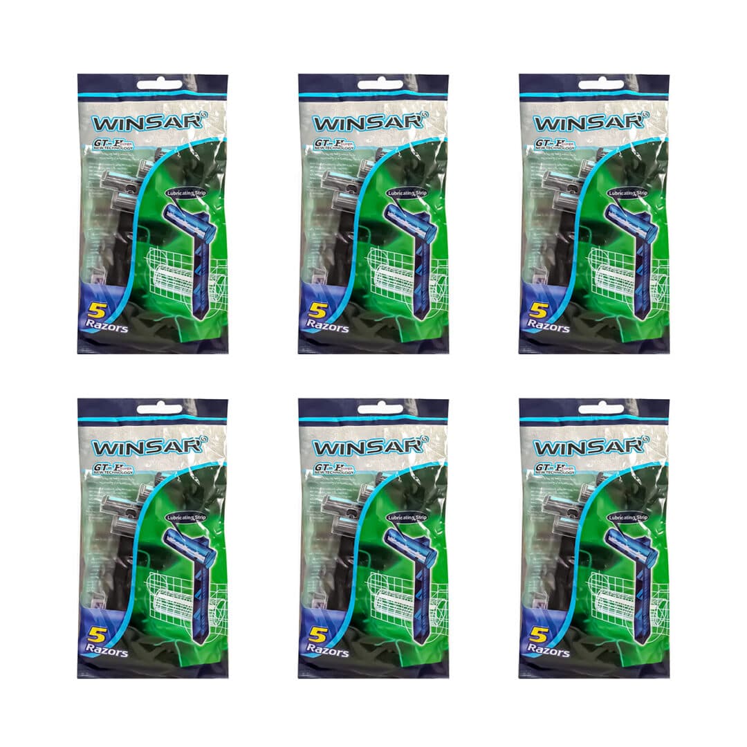 خود تراش WINSAR مدل GT-H پاکت 5 تایی بسته 20 عددی مجموعه 16 عددی (کارتنی)