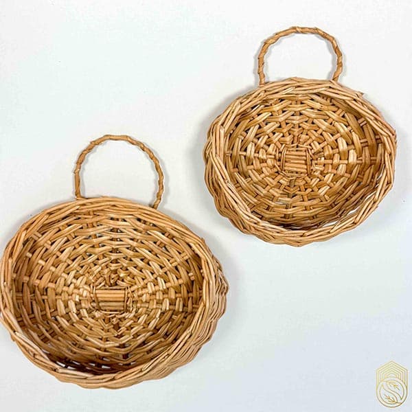 دیوارکوب حصیری دوتکه (مروار) با دسته‌ی آویز sh783 — تصویر ۷