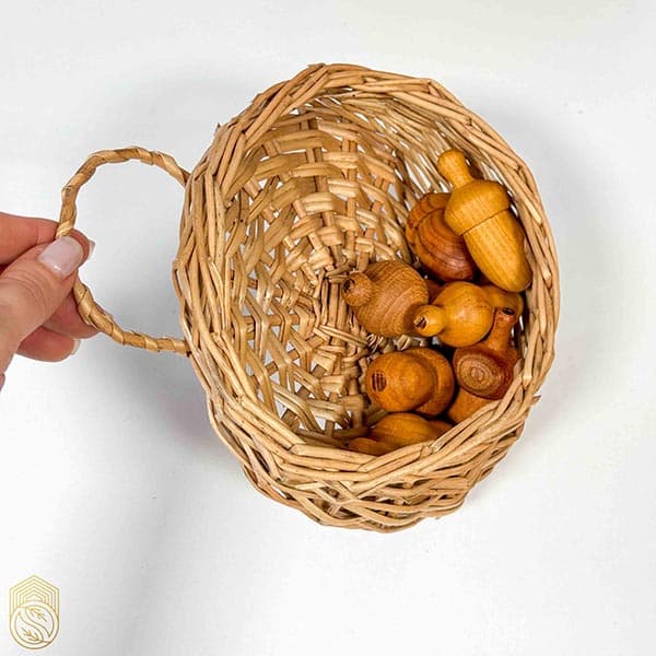 دیوارکوب حصیری دوتکه (مروار) با دسته‌ی آویز sh783 — تصویر ۸