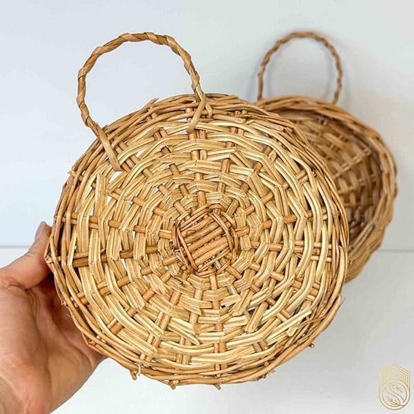 دیوارکوب حصیری دوتکه (مروار) با دسته‌ی آویز sh783 — تصویر ۵