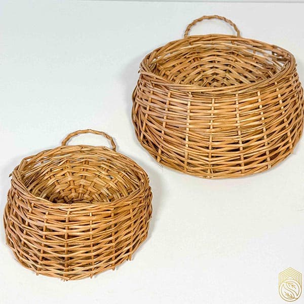 دیوارکوب حصیری دوتکه (مروار) با دسته‌ی آویز sh783 — تصویر ۴