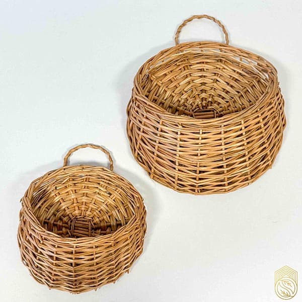 دیوارکوب حصیری دوتکه (مروار) با دسته‌ی آویز sh783