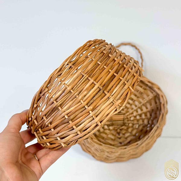 دیوارکوب حصیری دوتکه (مروار) با دسته‌ی آویز sh783 — تصویر ۳