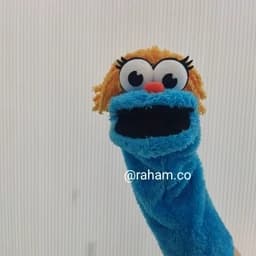 عروسک نمایشی دستی فک زن پارچه ای — تصویر ۵