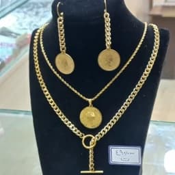 سرویس سکه ای روکش طلا رنگ ثابت طرح الیزابت — تصویر ۳