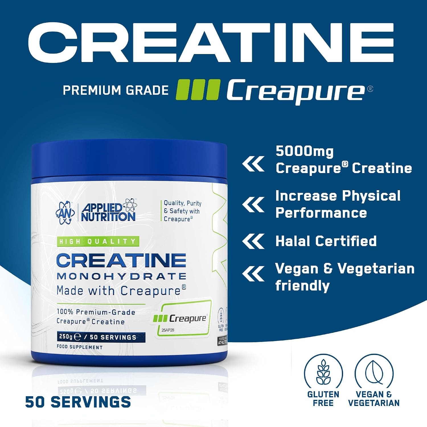کراتین Creapure اپلاید نوتریشن طعم بدون طعم | ۲۵۰ گرم — تصویر ۲