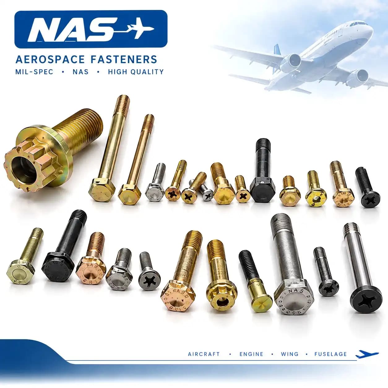 پیچ و مهره هواپیمایی | Aircraft Hardware – NAS-Nut- Bolt-Screw — تصویر ۳