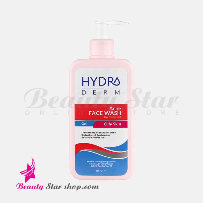 ژل شستشو صورت هیدرودرم مدل Oily Skin مناسب پوست های چرب، جوش‌دار، آکنه ای و حساس حجم 350 میلی لیتر