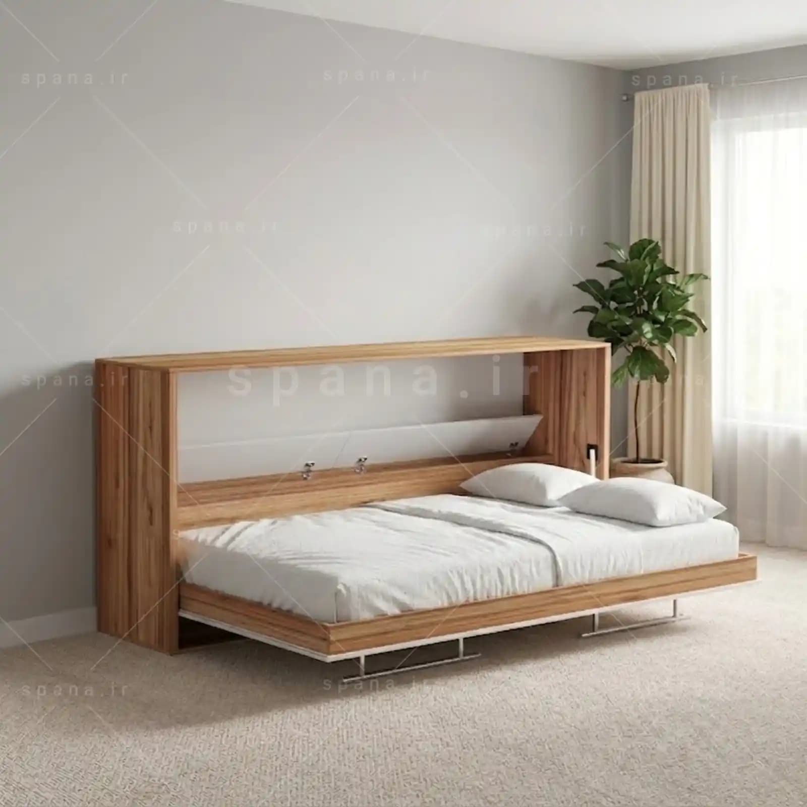 تخت تاشو افقی تک نفره طول 215 کد 124 — تصویر ۲