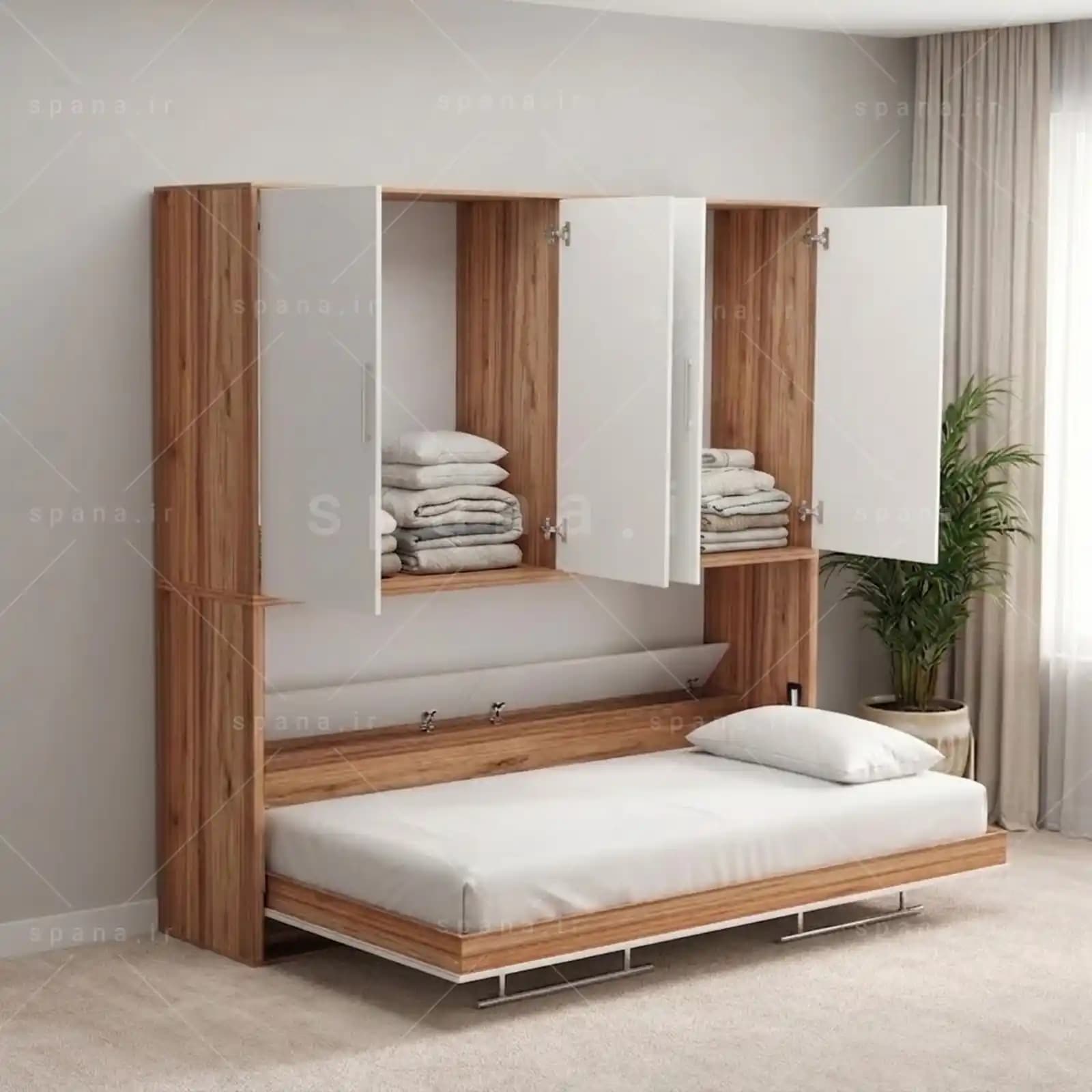 تخت تاشو افقی تک نفره طول 215 کد 123 — تصویر ۲