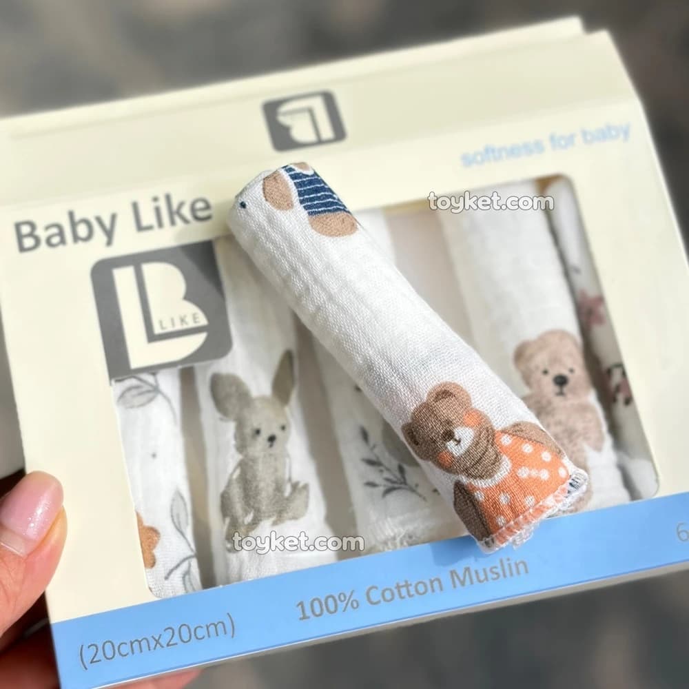 دستمال دست و صورت موسلین ۶ عددی نوزاد Baby Like — تصویر ۲