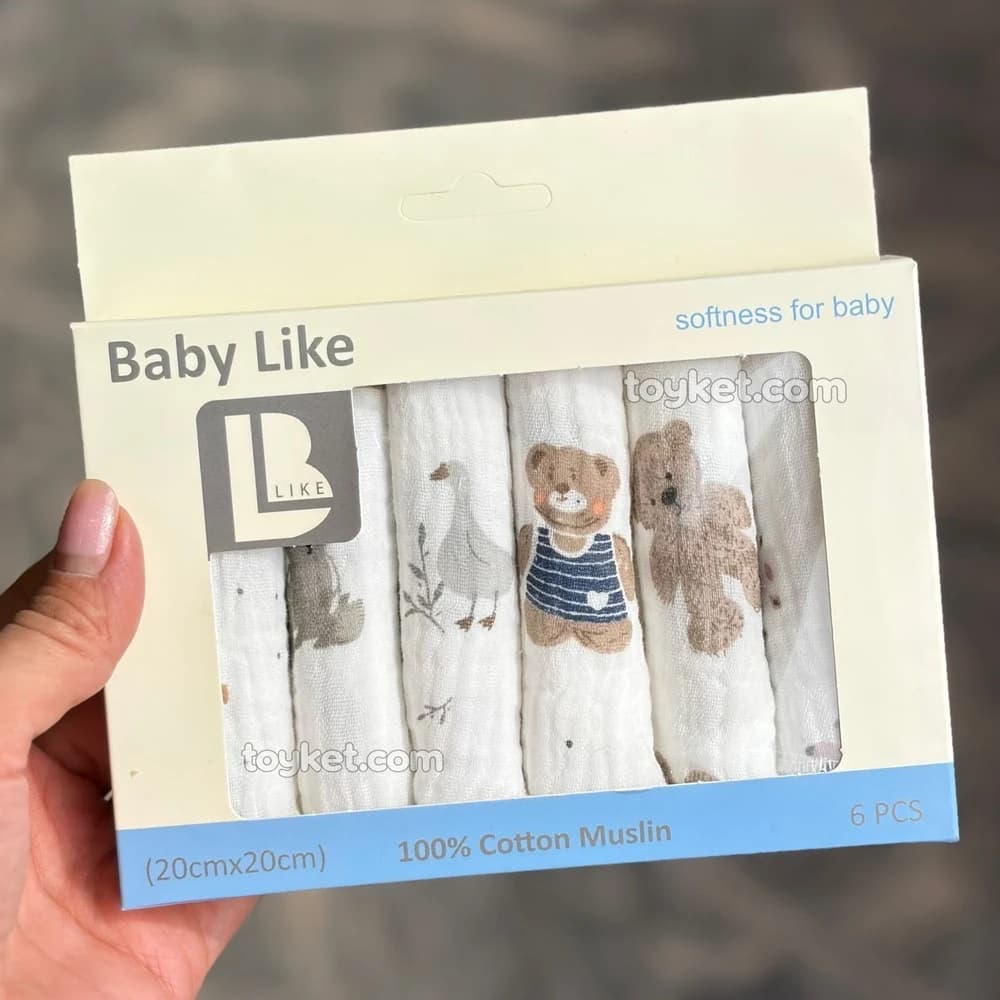 دستمال دست و صورت موسلین ۶ عددی نوزاد Baby Like — تصویر ۴
