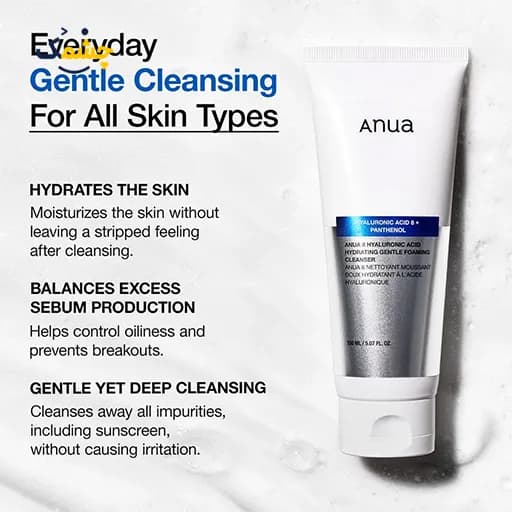 فوم شوینده آنوا 8 Hyaluronic Acid Hydrating Gentle Foaming Cleanser حجم 150 میلی‌لیتر — تصویر ۵