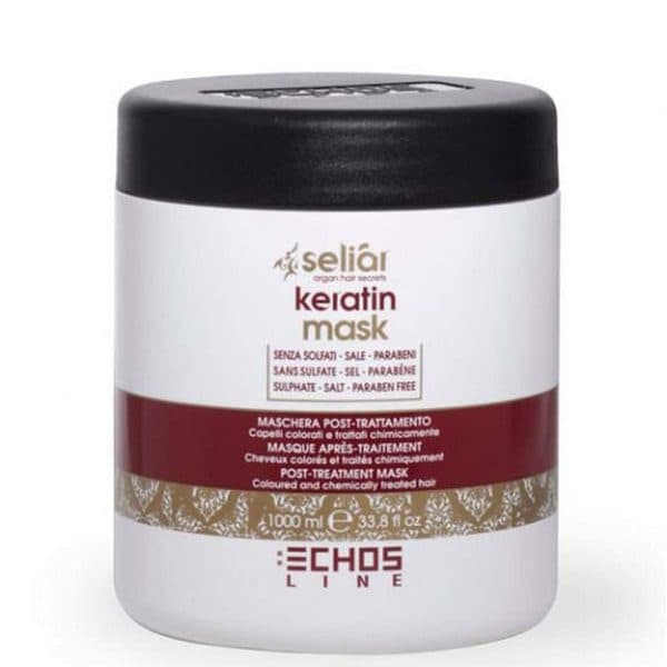ماسک مو بدون سولفات اچ اس لاین مدل keratin حجم 1000 میلی لیتر